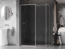 Mexen Kioto-F paroi de douche Walk-in avec cadre 180 x 95 cm, transparent 8 mm, nickel brossé - 800-180-202-04-97-095