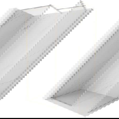 Mexen Kioto-F paroi de douche Walk-in avec cadre 110 x 100 cm, transparent 8 mm, nickel brossé - 800-110-202-04-97-100