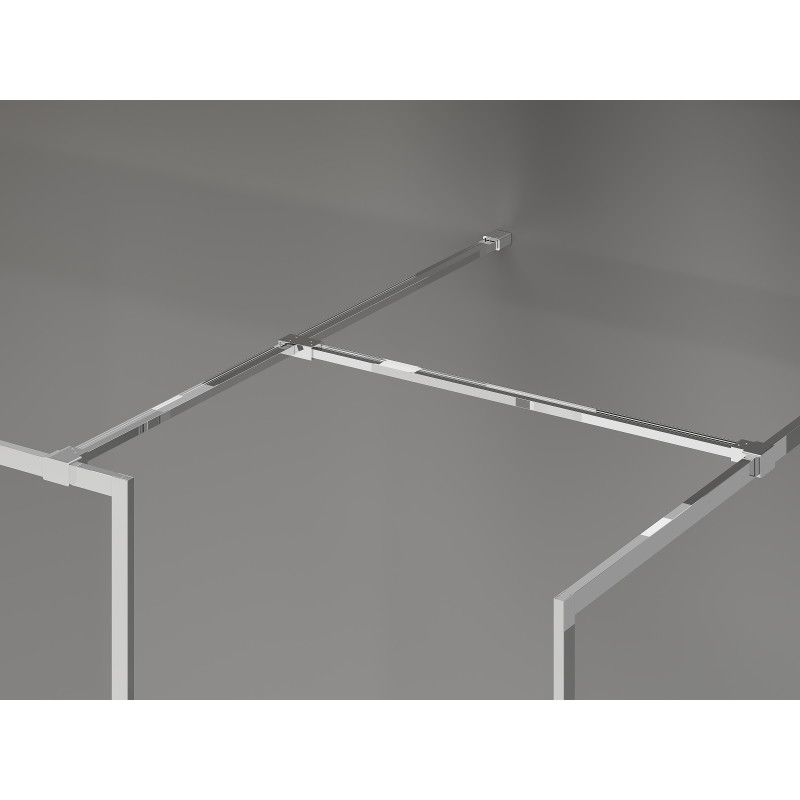 Mexen Kioto-F paroi de douche Walk-in avec cadre 160 x 75 cm, transparent 8 mm, chrome - 800-160-202-04-00-075