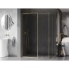 Mexen Kioto-F paroi de douche Walk-in avec cadre 85 x 70 cm, transparent 8 mm, or brossé - 800-085-202-04-55-070
