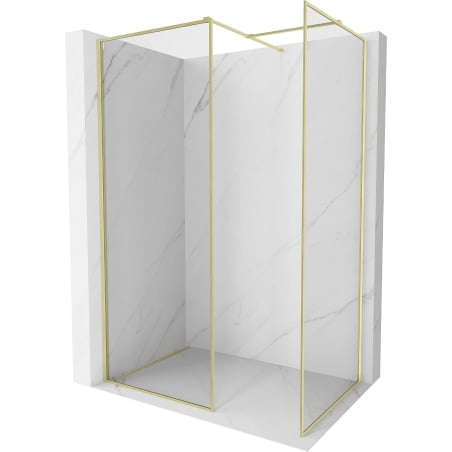 Mexen Kioto-F Panneau de douche Walk-in avec cadre 90 x 85 cm, transparent 8 mm, or brossé - 800-090-202-04-55-085