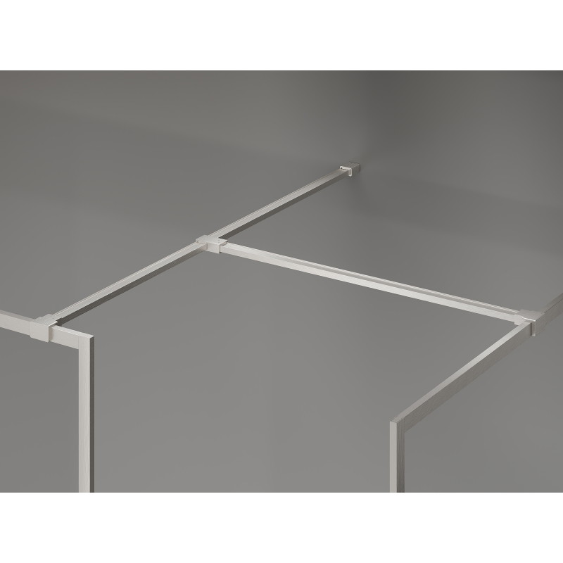 Mexen Kioto-F paroi de douche Walk-in avec cadre 120 x 80 cm, transparent 8 mm, nickel brossé - 800-120-202-04-97-080