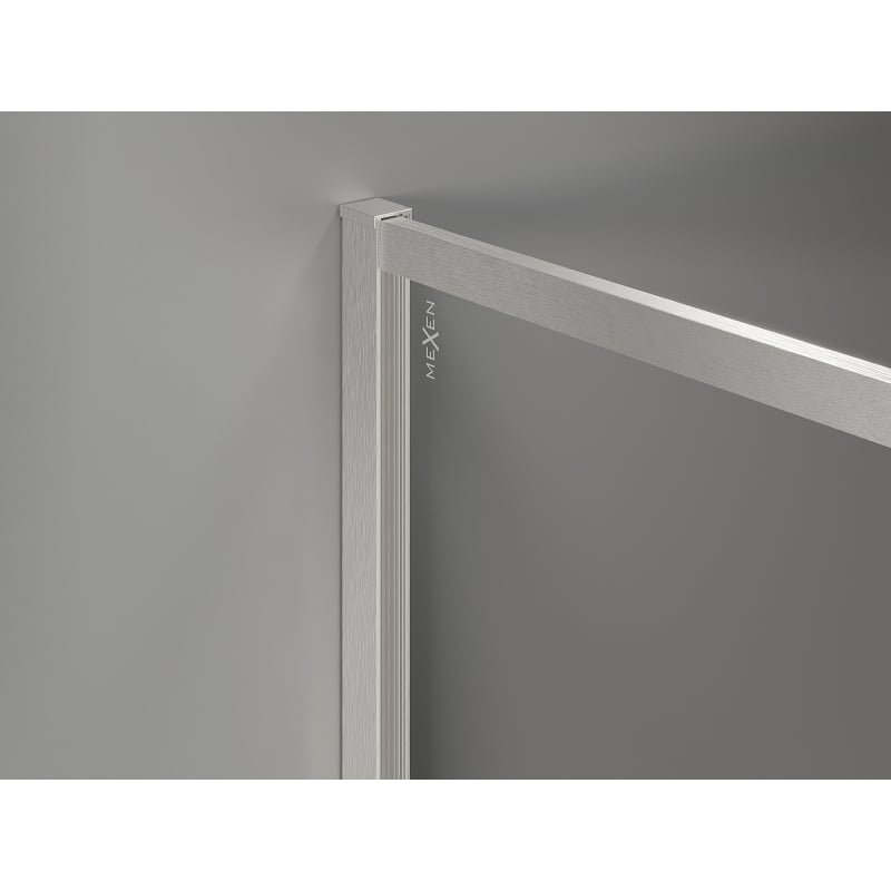 Mexen Kioto-F paroi de douche Walk-in avec cadre 180 x 80 cm, transparent 8 mm, nickel brossé - 800-180-202-04-97-080