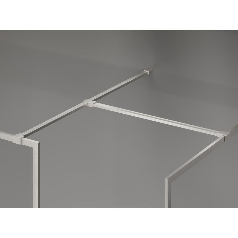 Mexen Kioto-F paroi de douche Walk-in avec cadre 180 x 80 cm, transparent 8 mm, nickel brossé - 800-180-202-04-97-080