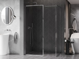 Mexen Kioto-F paroi de douche à l'italienne avec cadre 115 x 100 cm, transparent 8 mm, chrome - 800-115-202-04-00-100