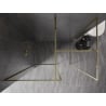 Mexen Kioto-F paroi de douche Walk-in avec cadre 160 x 70 cm, transparent 8 mm, or - 800-160-202-04-50-070