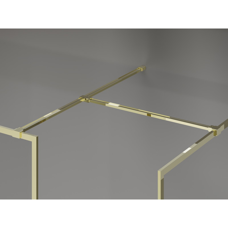 Mexen Kioto-F paroi de douche Walk-in avec cadre 120 x 75 cm, transparent 8 mm, or - 800-120-202-04-50-075