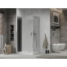 Mexen Lima cabine de douche repliable 100 x 120 cm, graphite, chrome + receveur Flat, blanc - 856-100-120-01-40-4010