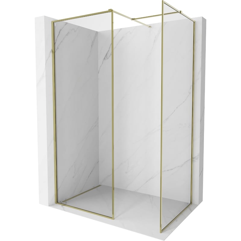 Mexen Kioto-F paroi de douche Walk-in avec cadre 170 x 80 cm, transparent 8 mm, doré - 800-170-202-04-50-080