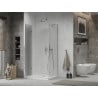 Mexen Lima cabine de douche pliante 90 x 100 cm, transparent, chrome + bac à douche Flat - 856-090-100-01-00-4010