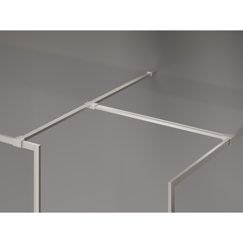 Mexen Kioto-F Paroi de douche Walk-in avec cadre 170 x 100 cm, transparent 8 mm, nickel brossé - 800-170-202-04-97-100