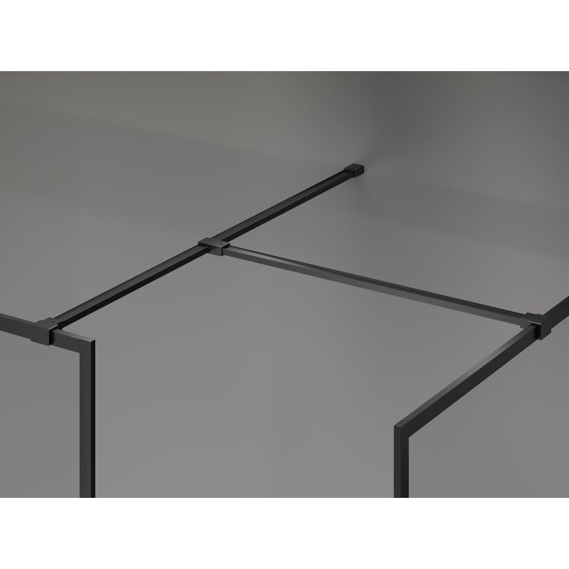 Mexen Kioto-F paroi de douche Walk-in avec cadre 75 x 70 cm, transparent 8 mm, noir - 800-075-202-04-70-070