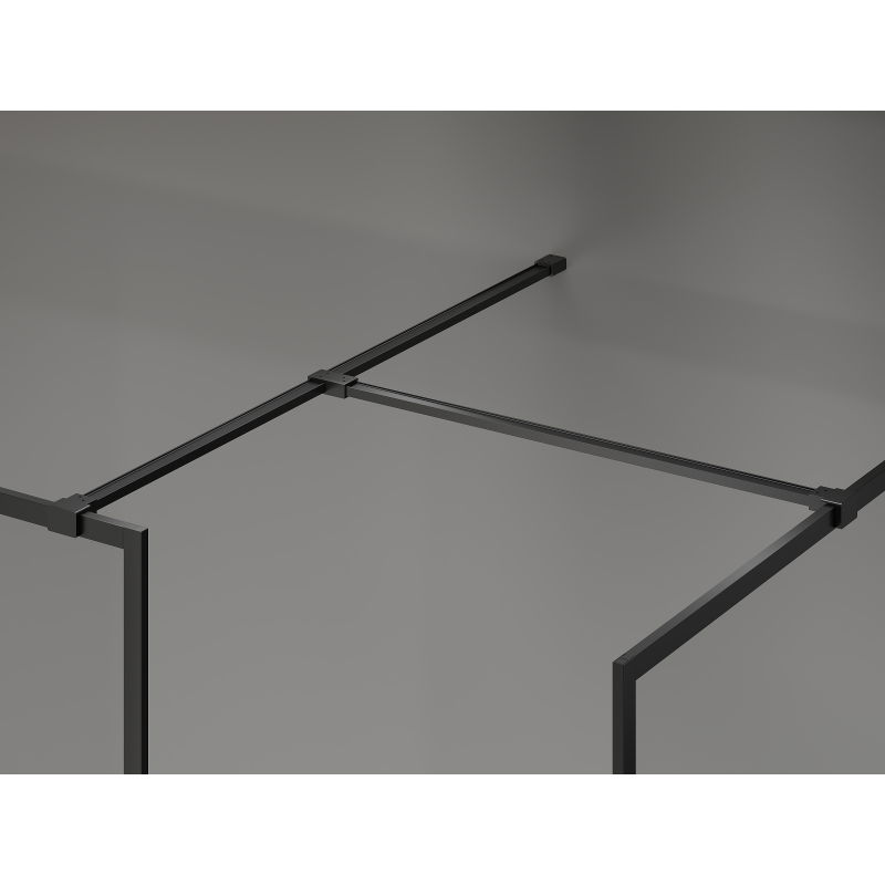 Mexen Kioto-F paroi de douche Walk-in avec cadre 180 x 80 cm, transparent 8 mm, noir - 800-180-202-04-70-080