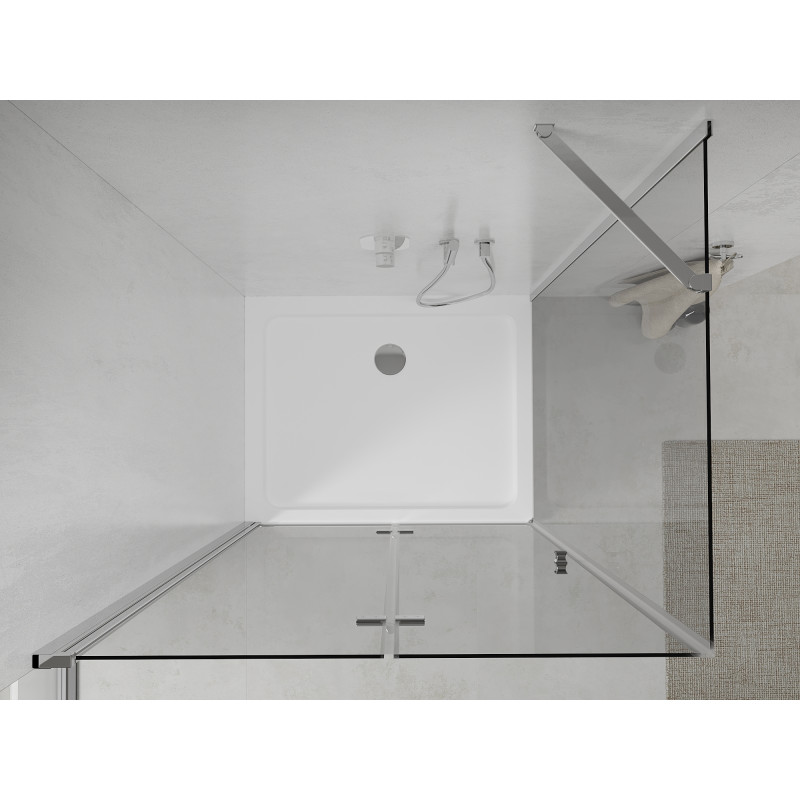 Mexen Lima cabine de douche pliante 120 x 70 cm, transparent, chrome + receveur plat - 856-120-070-01-00-4010