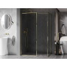 Mexen Kioto-F Paroi de douche Walk-in avec cadre 170 x 105 cm, transparent 8 mm, dorée - 800-170-202-04-50-105