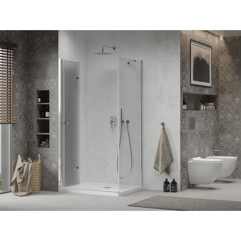 Mexen Lima cabine de douche pliable 120 x 90 cm, transparente, chrome + receveur plat - 856-120-090-01-00-4010
