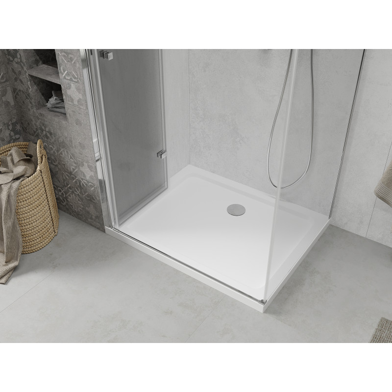 Mexen Lima cabine de douche pliante 120 x 100 cm, transparent, chrome + receveur Flat - 856-120-100-01-00-4010