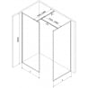 Mexen Kioto-F paroi de douche Walk-in avec cadre 160 x 70 cm, transparent 8 mm, or - 800-160-202-04-50-070