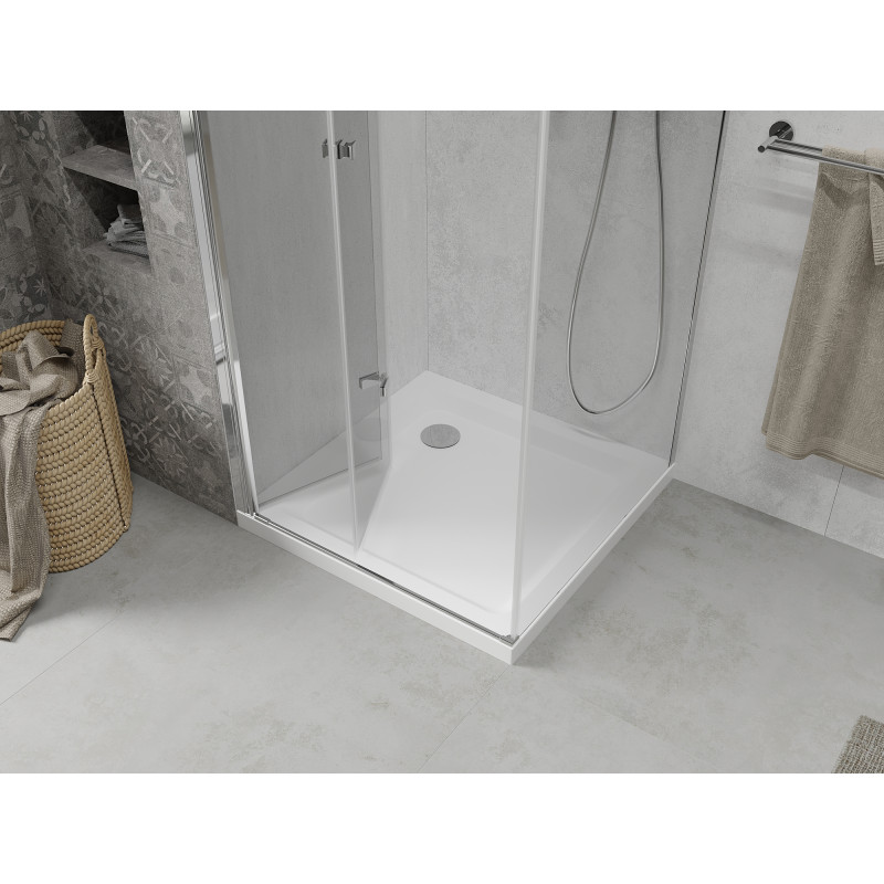 Mexen Lima cabine de douche pliante 90 x 90 cm, transparent, chrome + receveur Plat - 856-090-090-01-00-4010