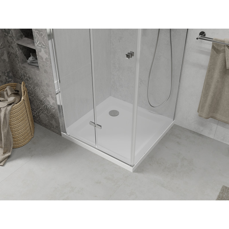 Mexen Lima cabine de douche pliante 90 x 90 cm, transparent, chrome + receveur Plat - 856-090-090-01-00-4010