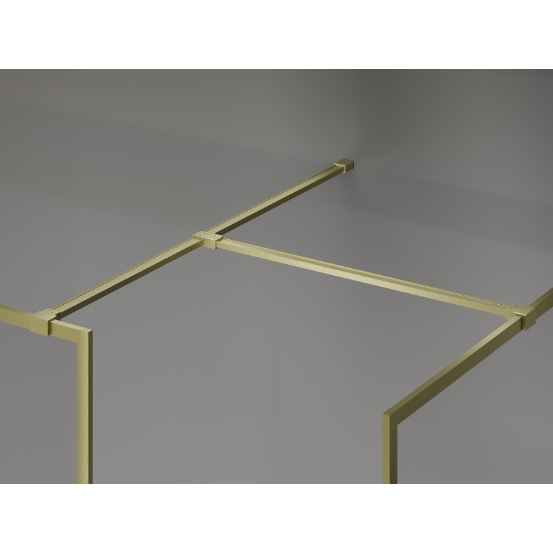 Mexen Kioto-F Paroi de douche Walk-in avec cadre 105 x 70 cm, transparent 8 mm, or brossé - 800-105-202-04-55-070