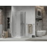 Mexen Lima Duo cabine de douche pliante 80 x 80 cm, transparent, chrome + receveur plat - 856-080-080-01-02-4010