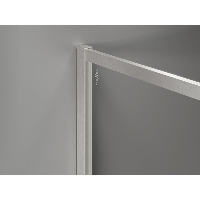 Mexen Kioto-F paroi de douche Walk-in avec cadre 115 x 90 cm, transparent 8 mm, nickel brossé - 800-115-202-04-97-090