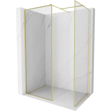 Mexen Kioto-F Paroi de douche Walk-in avec cadre 115 x 90 cm, transparent 8 mm, or brossé - 800-115-202-04-55-090