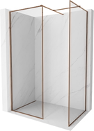 Mexen Kioto-F Paroi de douche Walk-in avec cadre 100 x 70 cm, transparent 8 mm, or rose - 800-100-202-04-60-070