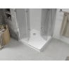 Mexen Lima Duo cabine de douche pliable 100 x 100 cm, transparent, chrome + receveur Flat - 856-100-100-01-02-4010