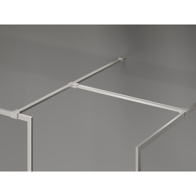 Mexen Kioto-F Paroi de douche Walk-in avec cadre 170 x 120 cm, transparent 8 mm, nickel brossé - 800-170-202-04-97-120