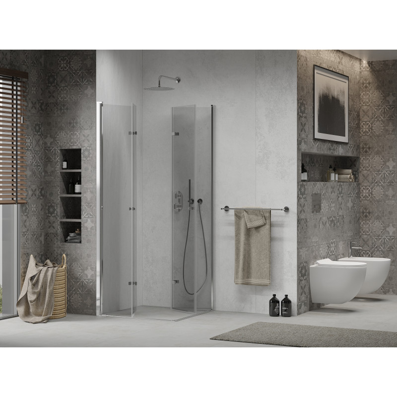 Mexen Lima Duo cabine de douche pliante 80 x 80 cm, transparent, chrom - 856-080-080-02-00