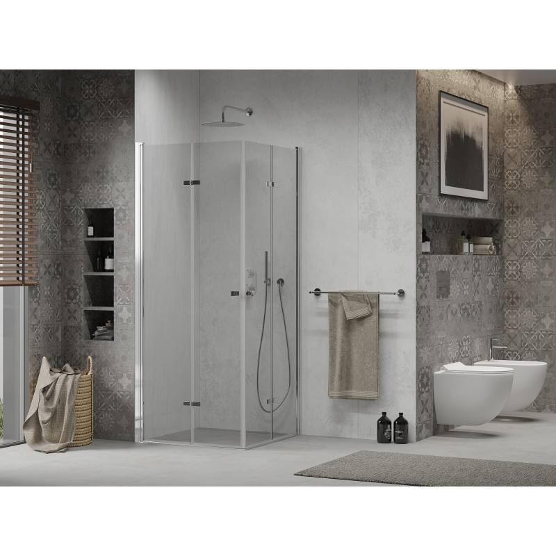 Mexen Lima Duo cabine de douche pliante 80 x 80 cm, transparent, chrom - 856-080-080-02-00