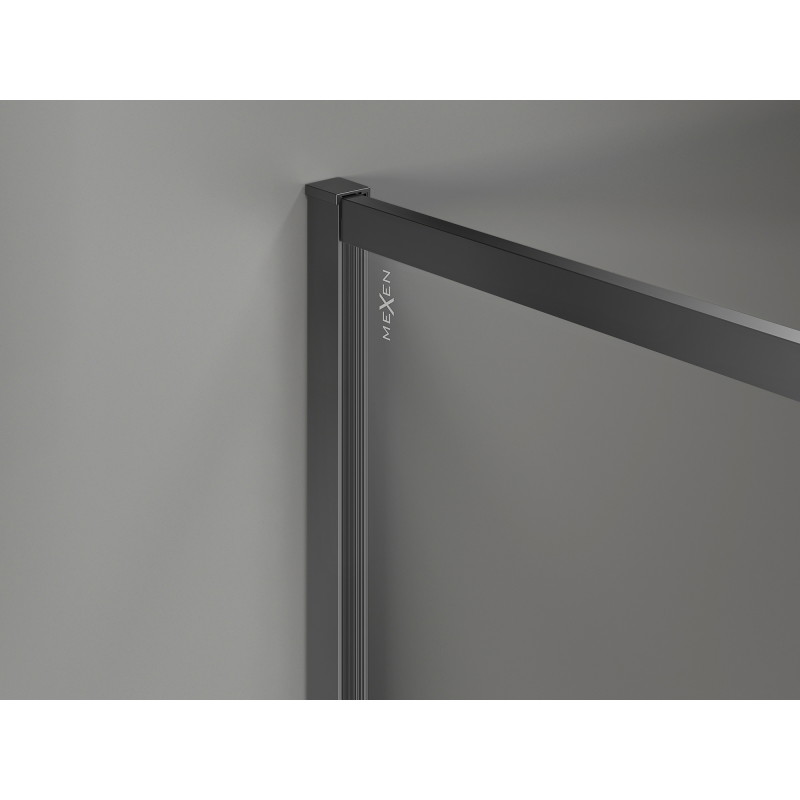 Mexen Kioto-F paroi de douche Walk-in avec cadre 160 x 70 cm, transparent 8 mm, gun metal - 800-160-202-04-95-070