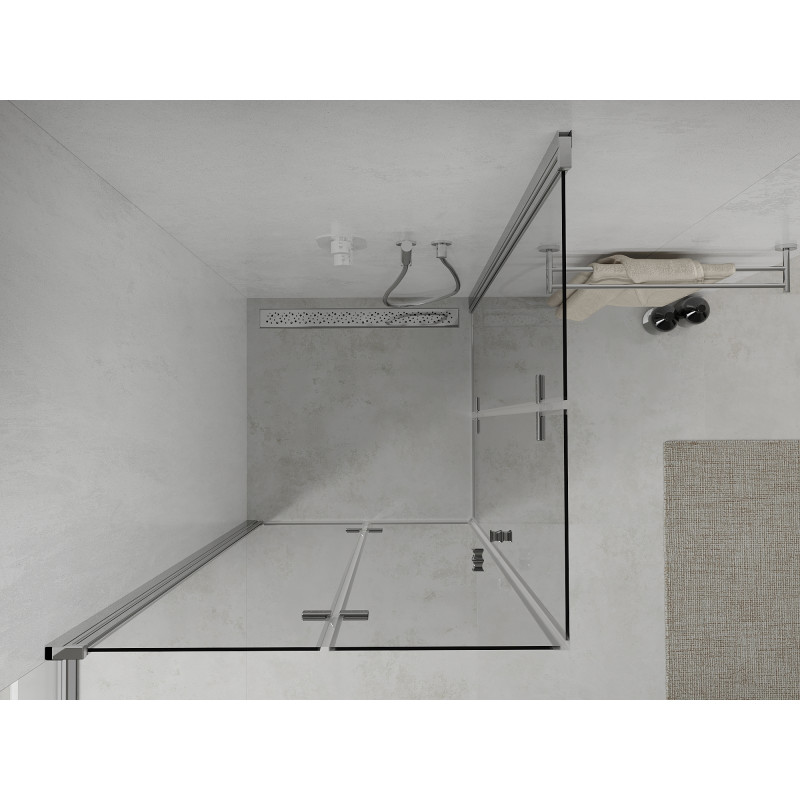 Mexen Lima Duo cabine de douche pliante 80 x 80 cm, transparent, chrom - 856-080-080-02-00