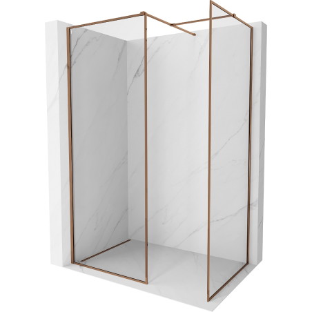 Mexen Kioto-F paroi de douche Walk-in avec cadre 100 x 85 cm, transparent 8 mm, or rose - 800-100-202-04-60-085