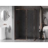 Mexen Kioto-F paroi de douche Walk-in avec cadre 100 x 85 cm, transparent 8 mm, or rose - 800-100-202-04-60-085