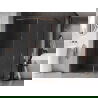Paroi de douche Walk-in Mexen Kioto-F avec cadre 125 x 90 cm, transparent 8 mm, or rose - 800-125-202-04-60-090