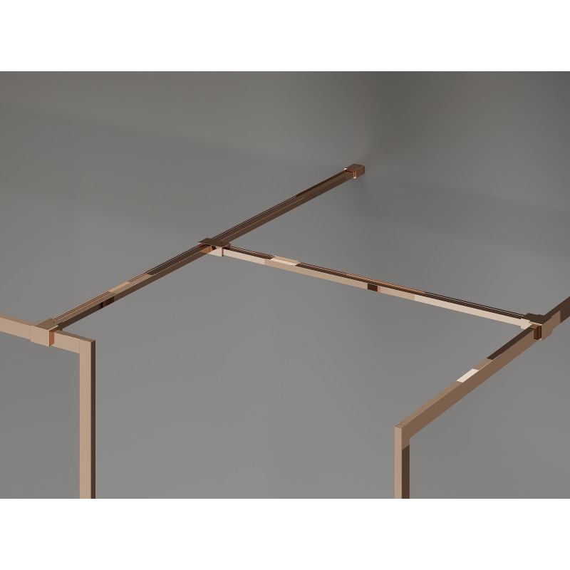Mexen Kioto-F paroi de douche Walk-in avec cadre 135 x 100 cm, transparent 8 mm, or rose - 800-135-202-04-60-100