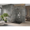Mexen Omega cabine de douche coulissante 100 x 80 cm, transparent, chromé + bac à douche plat, noir - 825-100-080-01-00-4070