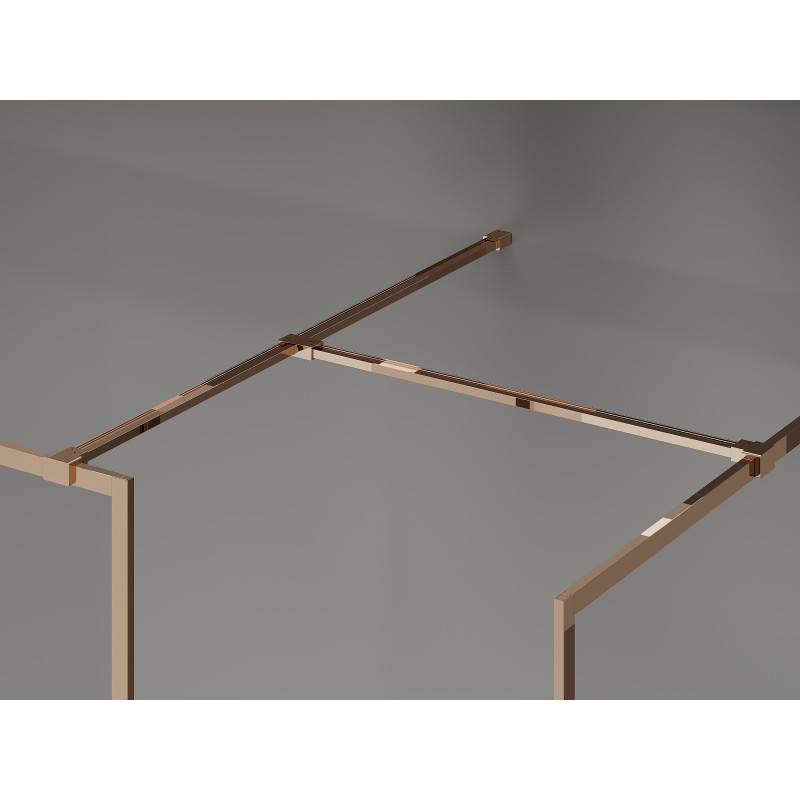 Mexen Kioto-F Paroi de douche Walk-in avec cadre 140 x 115 cm, transparent 8 mm, or rose - 800-140-202-04-60-115