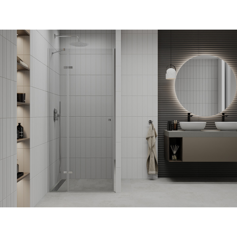 Mexen Roma porte de douche battante 80 cm, transparente, chrome - 854-080-000-01-00