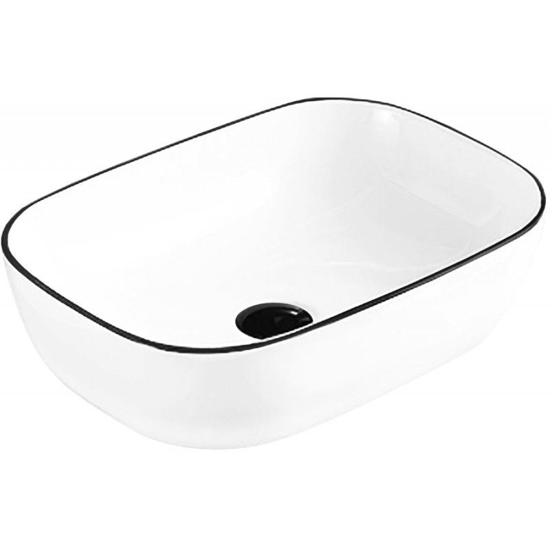 Mexen Rita lavabo de comptoir 45 x 32 cm, Blanc/Noir - 21084507