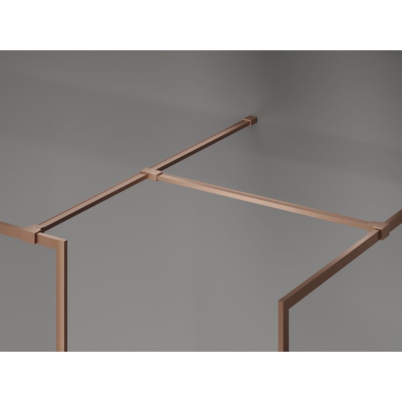 Mexen Kioto-F paroi de douche Walk-in avec cadre 110 x 90 cm, transparent 8 mm, cuivre brossé - 800-110-202-04-65-090