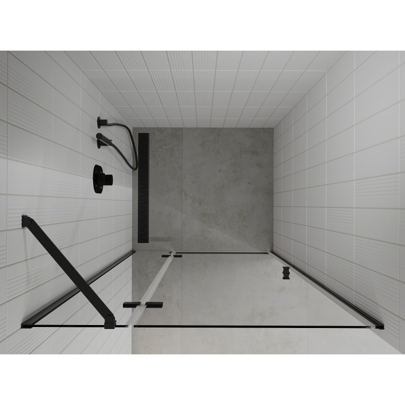 Mexen Roma porte de douche pivotante 70 cm, transparente, noire - 854-070-000-70-00