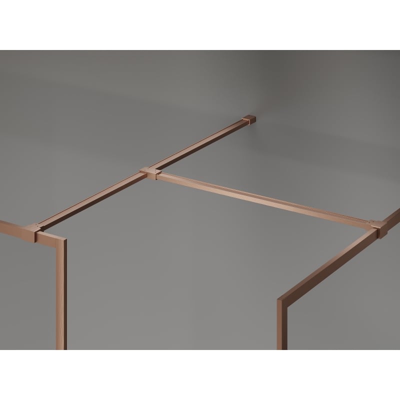 Mexen Kioto-F Paroi de douche Walk-in avec cadre 140 x 120 cm, transparent 8 mm, cuivre brossé - 800-140-202-04-65-120