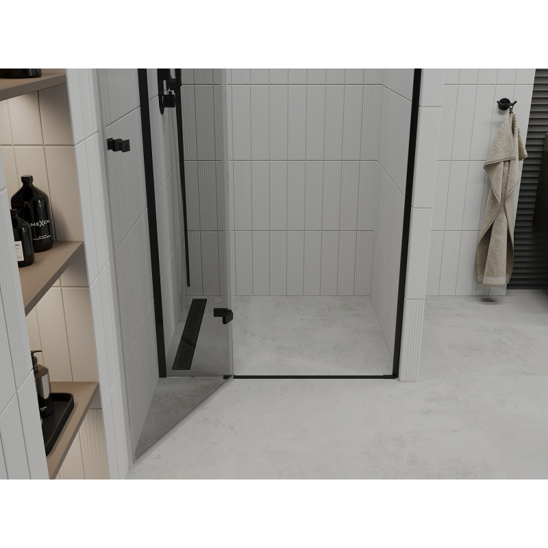 Mexen Roma porte de douche pivotante 70 cm, transparent, noir - 854-070-000-70-00