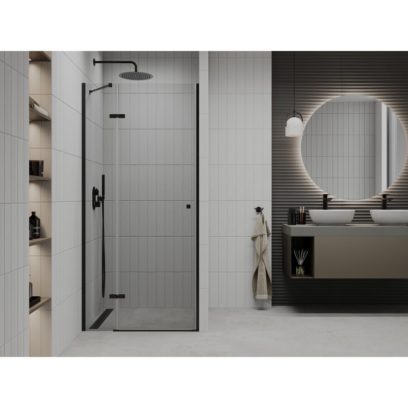 Mexen Roma porte de douche pivotante 70 cm, transparent, noir - 854-070-000-70-00