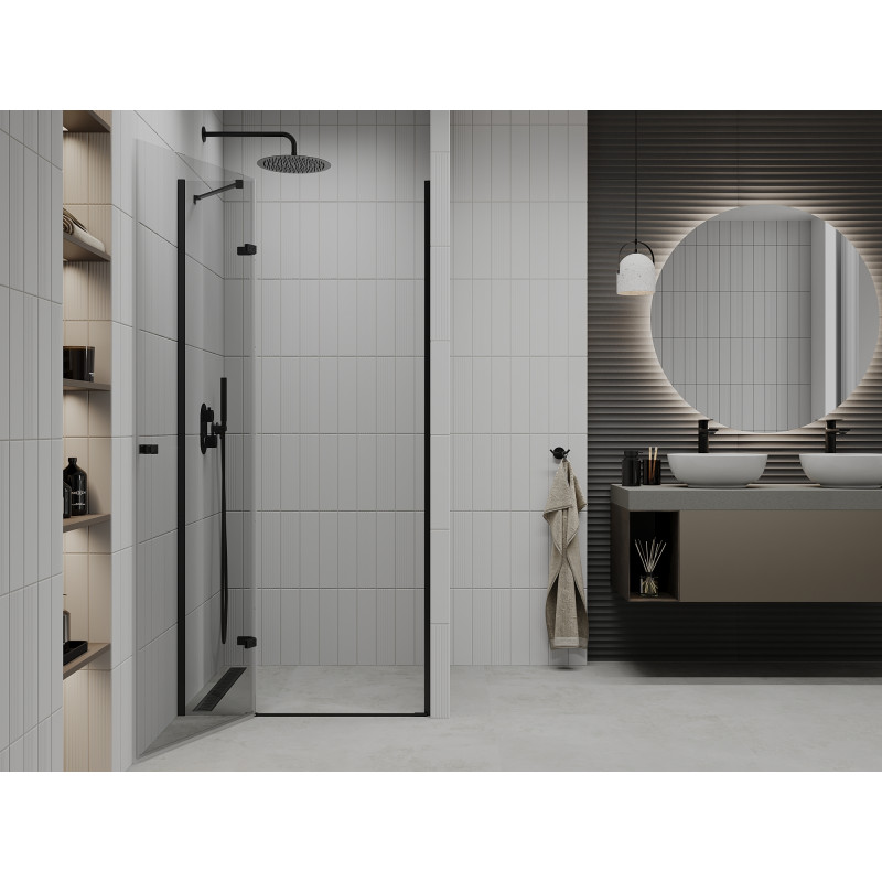 Mexen Roma porte de douche pivotante 100 cm, transparente, noire - 854-100-000-70-00