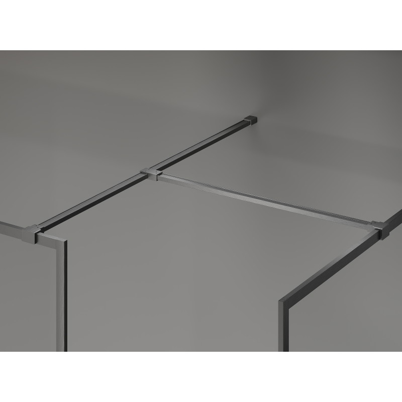 Mexen Kioto-F paroi de douche Walk-in avec cadre 140 x 75 cm, transparent 8 mm, gris canon brossé - 800-140-202-04-66-075